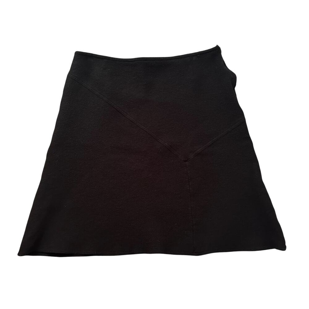 Escada black wool knit a-line skirt size 44